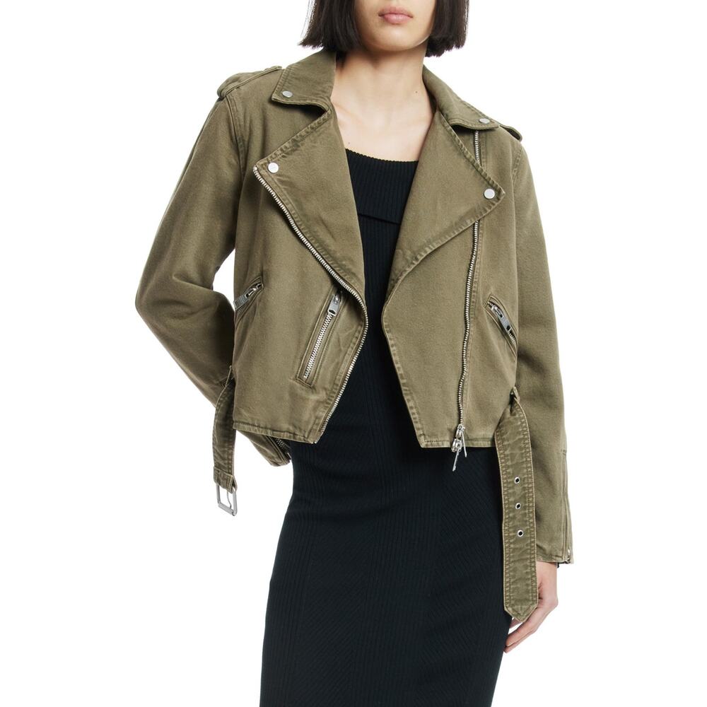 All Saints Olive Green Biker Jacket